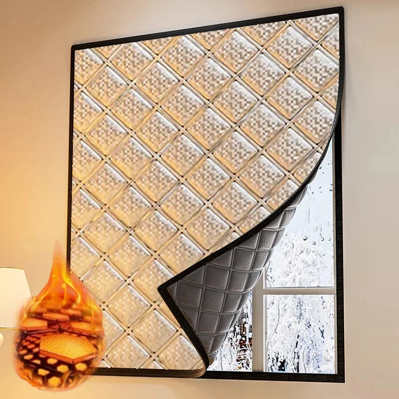 Window Insulation Warm Curtains, Heat-Insulating, Windproof Sealed Windows, Sun Shading, Sound Insulation Prevent Mosquitoes, In