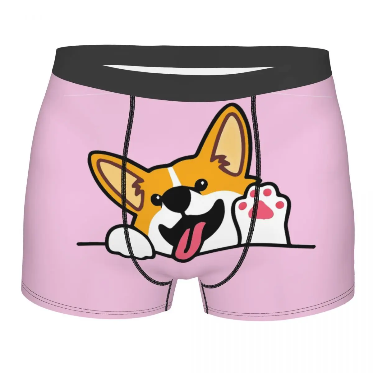 Kawaii Corgi Cute Smiling Underpants Homme Panties Man Underwear Comfortable Shorts Boxer Briefs