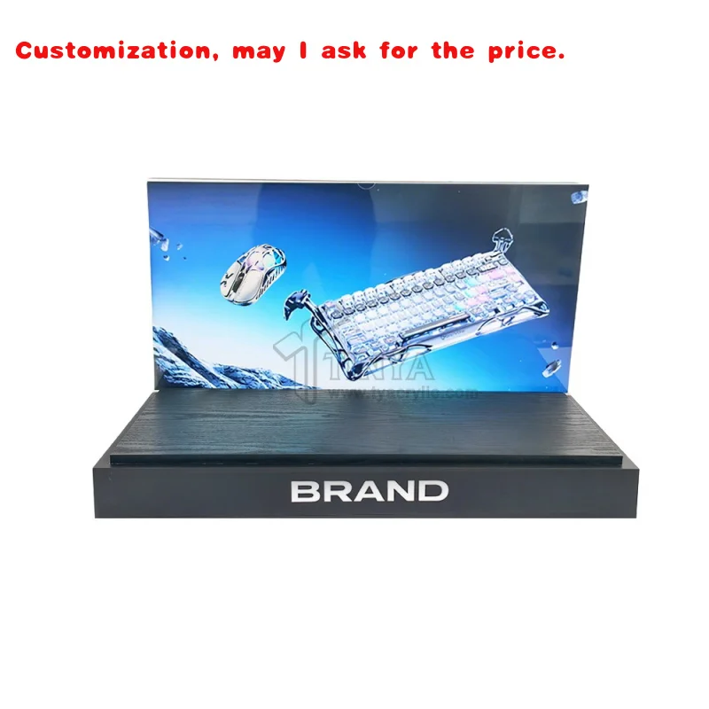 

custom.New Design PVC Keyboard Mouse Display Stand Shop Counter Display Stand with LED Light