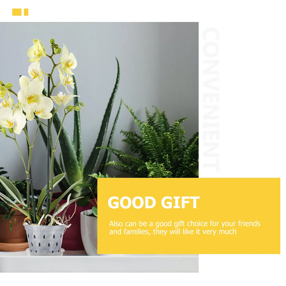 

6 set Orchid Pots With Drainage Holes 5.5 Inch Clear Plastic Planters For Indoor Garden Office Balcony Slotted Nursery Pot Set