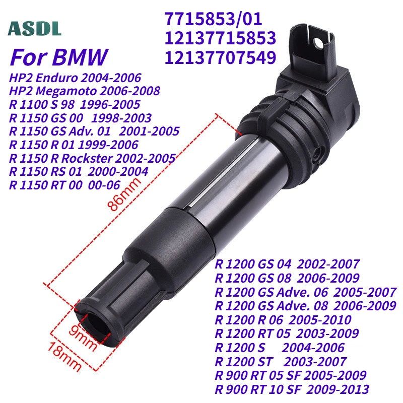 Motorcycle Ignition Coil Spark Plug Caps Replace For BMW R1100S R1150GS R1150R R 1150 RS RT R1200GS R 1200 GS R RT S ST R900RT