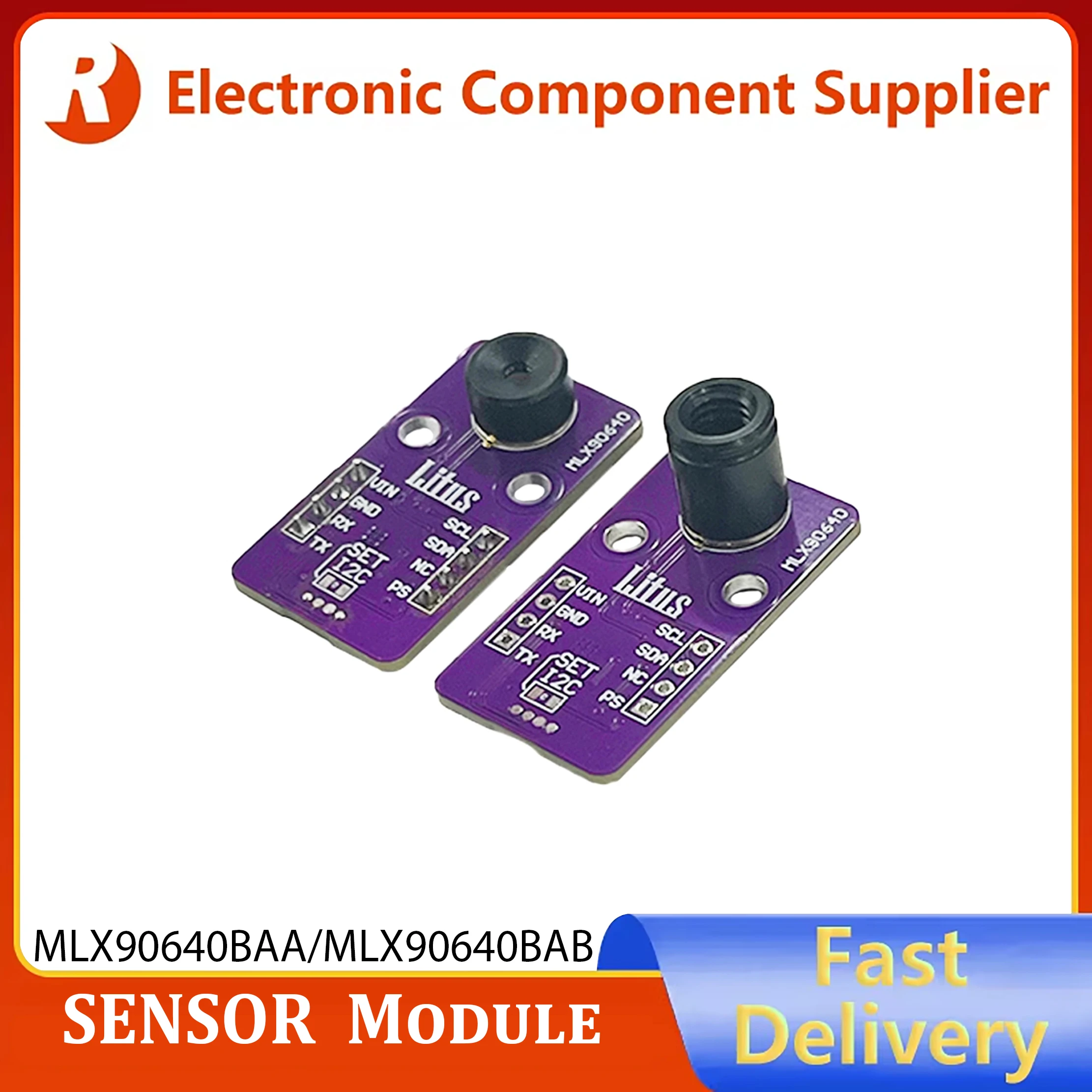 MLX90640-BAB/BAA Sensor de temperatura infrarrojo sin contacto IR32 * 24 Módulo de imagen térmica de matriz de puntos