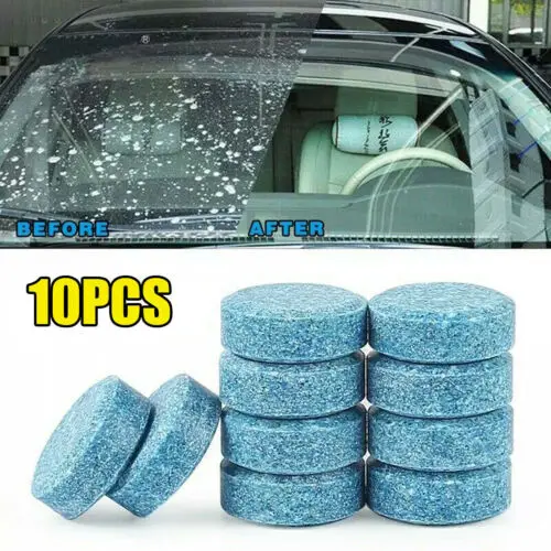 Car Windscreen Effervescent Tablets Solid Cleaner Wiper 10Pcs Cleaning Tools Auto Home Window Glass Dust Washing Car Accessories