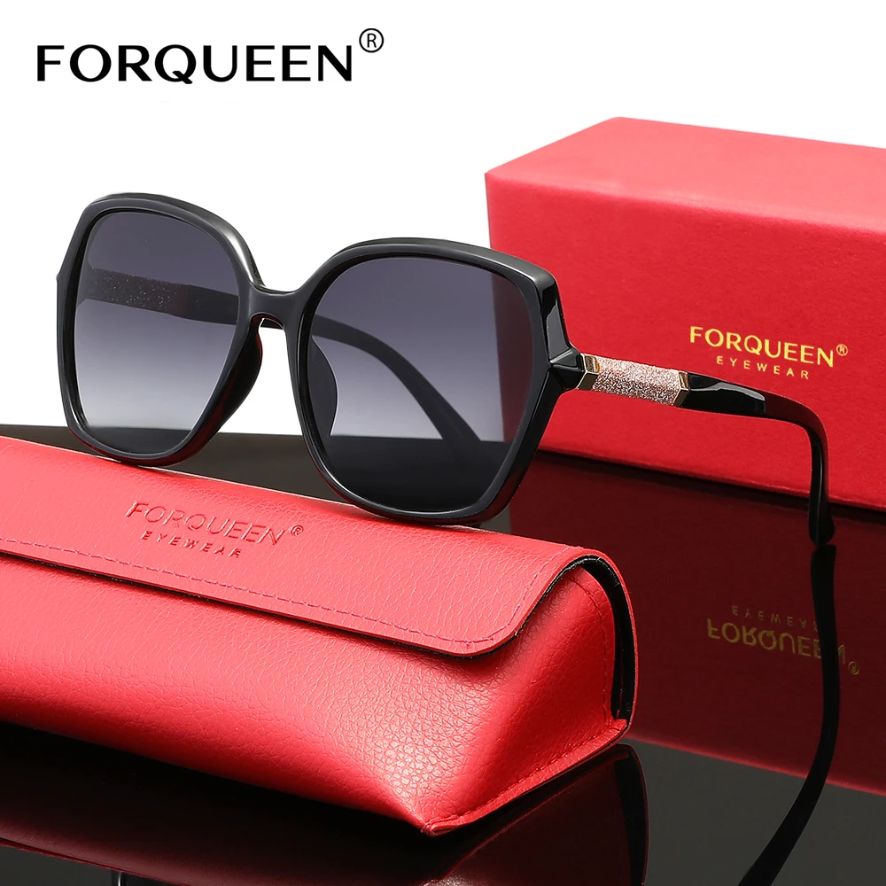

FORQUEEN Fashion Oversized Women Sunglasses Polarized UV400 Protection Glasses For Ladies Driving Eyewear