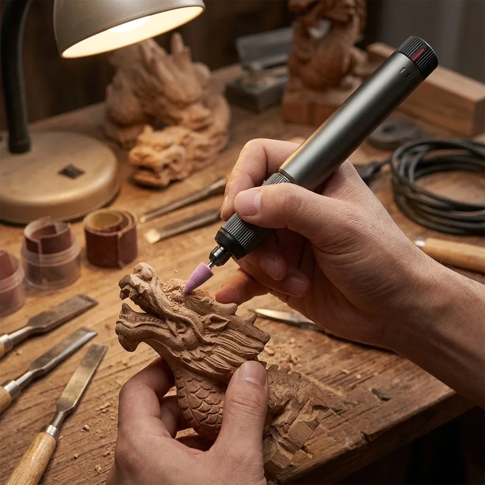 Wireless Engraving Tool Cordless Rotary Tool Type-C Fast Charging Non-Slip Grip Handle For Detailed Engraving Tasks