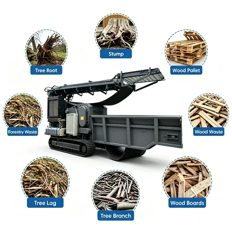 100-2000kg/h Wood Crusher Grinder Wooden Pallet Shredder Wood Recycling Machine Wood Hammer Mill Sawdust Machine for Sale