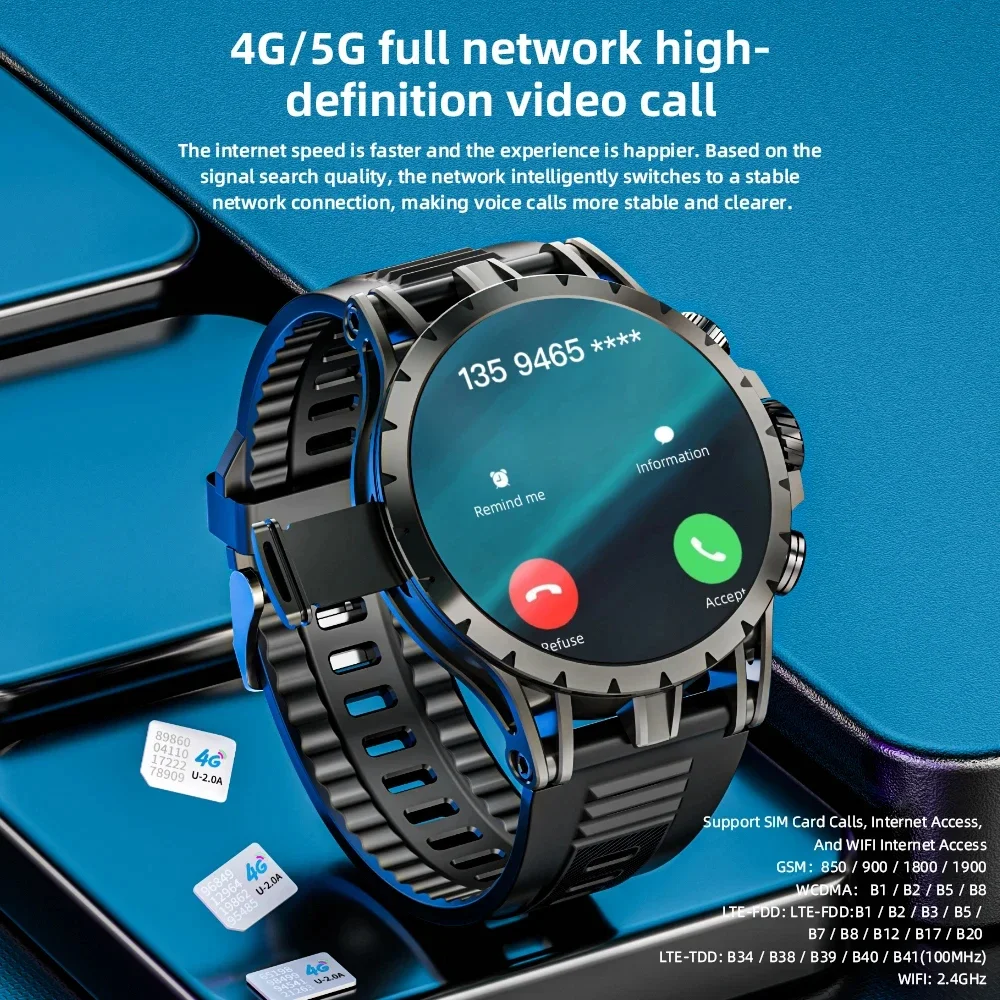 LOKMAT APPLLP 4, Android Смарт-часы, телефон, AMOLED-экран, вращающаяся камера, 4G, телефонные звонки, часы, Wi-Fi, видеозвонки, фитнес-трекер