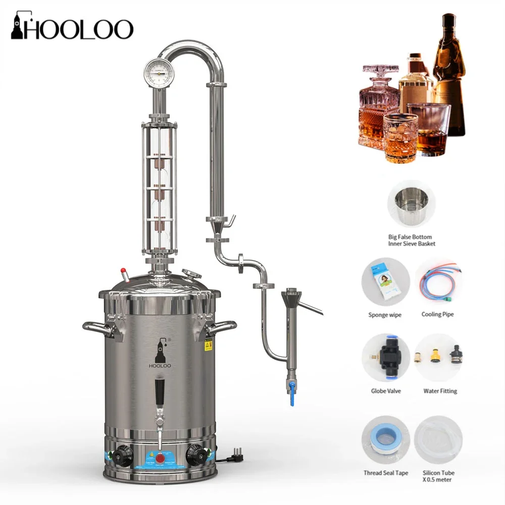 HOOLOO CT30s جهاز تقطير التدفئة الكهربائية الأجهزة المنزلية عمود كريستال جهاز تقطير الكحول Moonshine جهاز ويسكي رم لا يزال #4