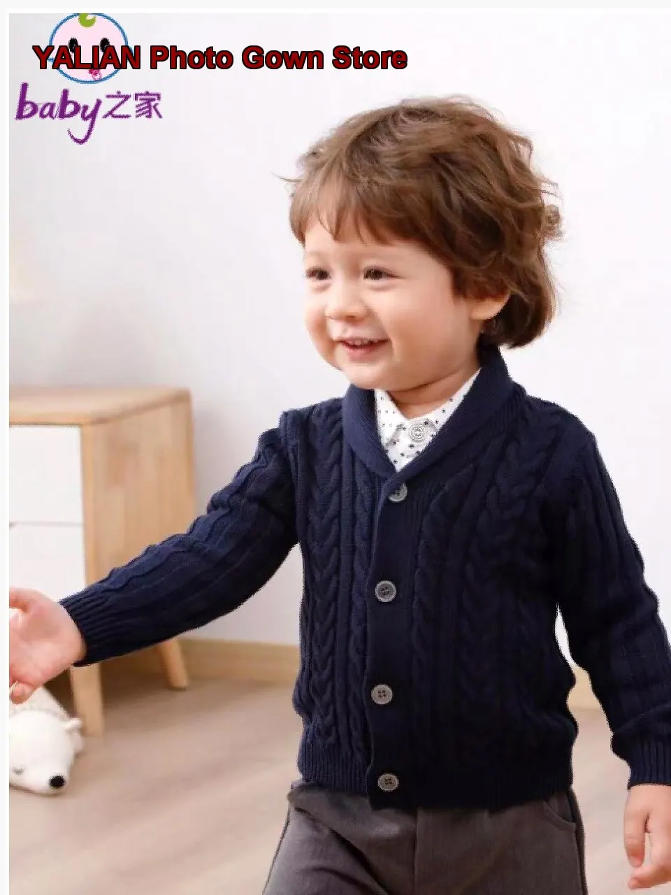 Infant Boys Knit Cardigan Newborn Kids Spring Autumn Casual Button Front Stylish Top Trendy