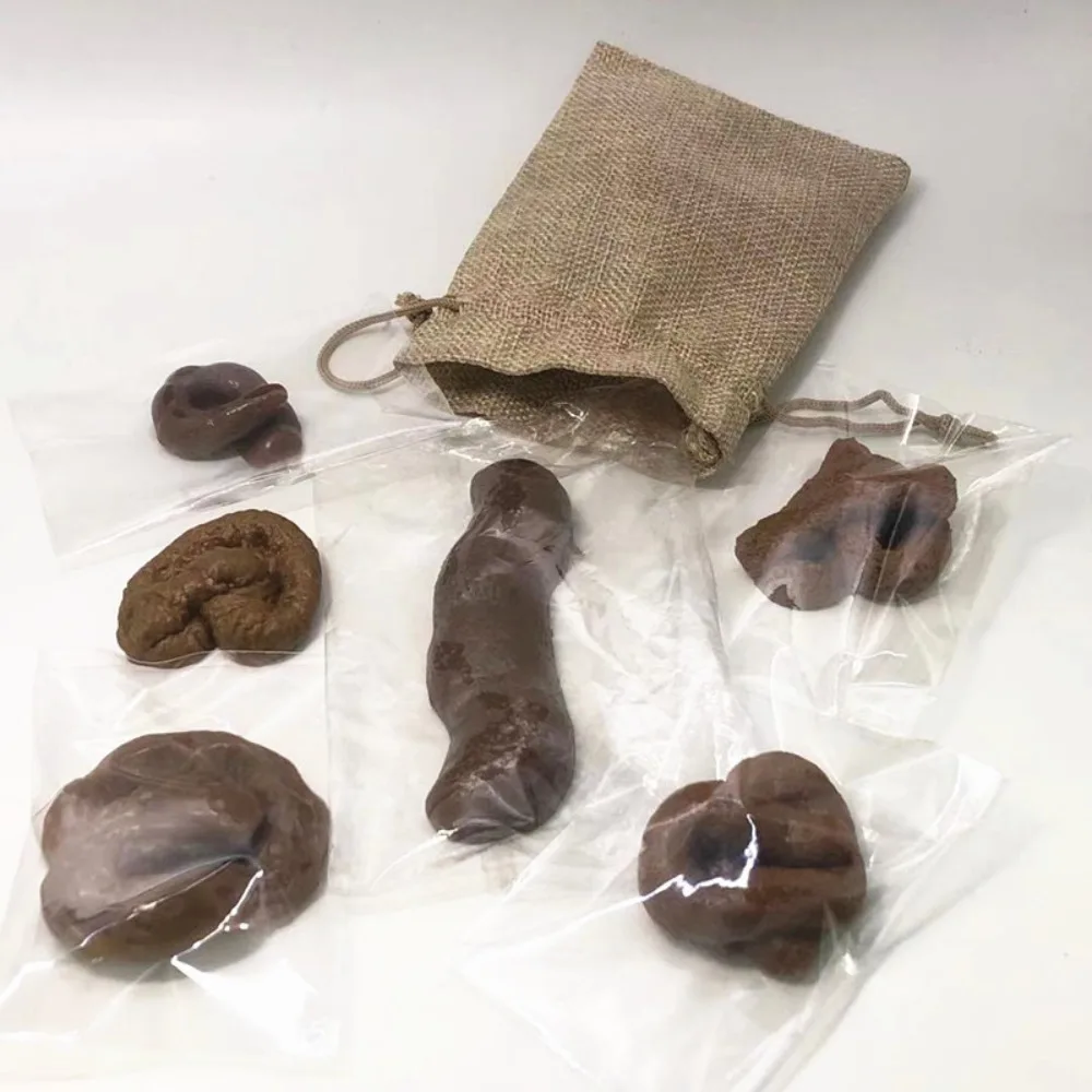 6Pcs/set Realistic Shit Turd Mischief Toys Simulation Plastic Piece of Shit Classic Shit Coffee Funny Fake Poop Prank