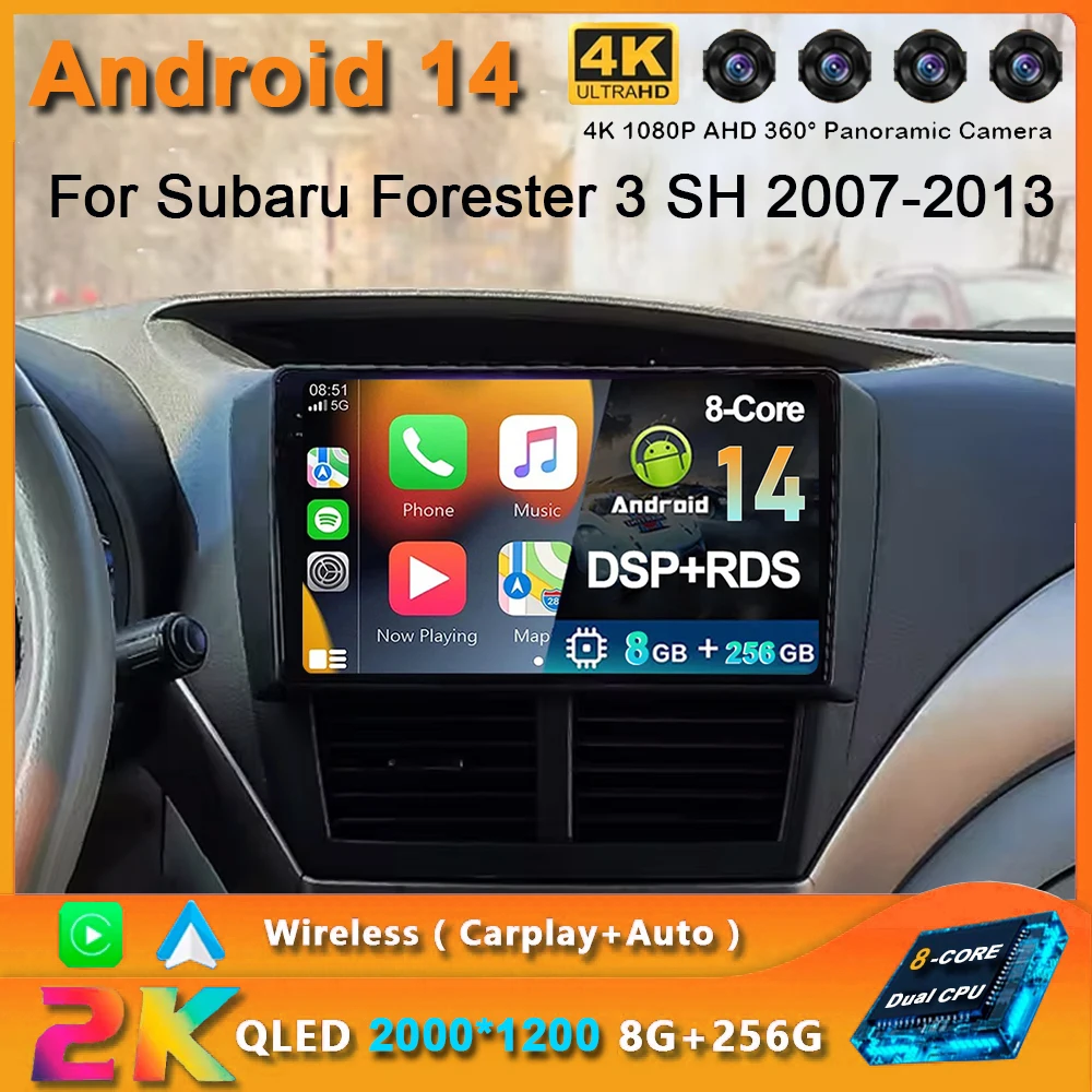 

Android 14 Carplay Car Radio For Subaru Forester 3 SH 2007-2013 For Impreza GH GE 2 Din Multimedia Player 2 din Head Unit