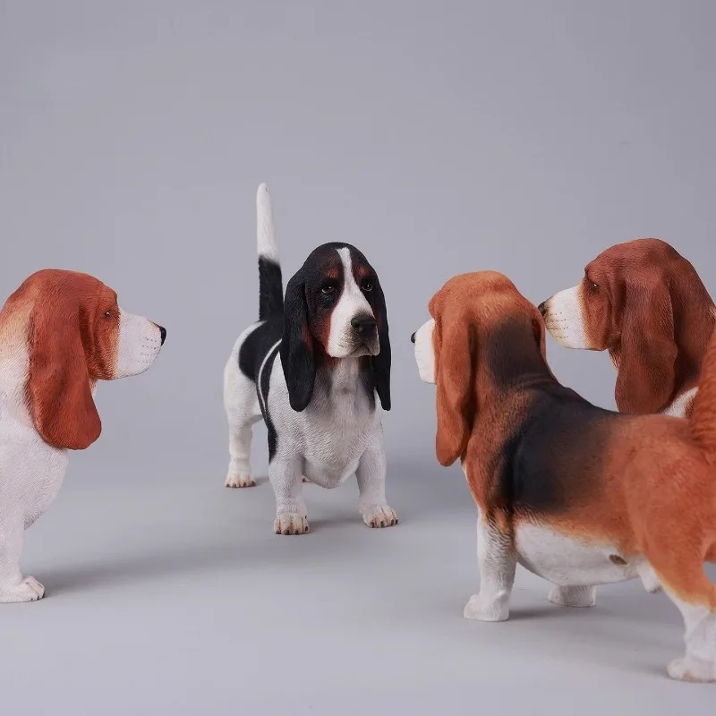 Pre-sale JXK 1/6 Schaal Gesimuleerde Diermodel Schattige Puppy Hars Basset Hound Dog Model Desktop Ornament Decoratie Gift