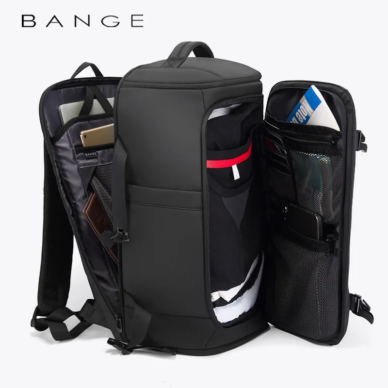 

Bange Men travel backpack waterproof large capacity Carry on Airline Approved backpack with shoe compartment 17 laptop backpack