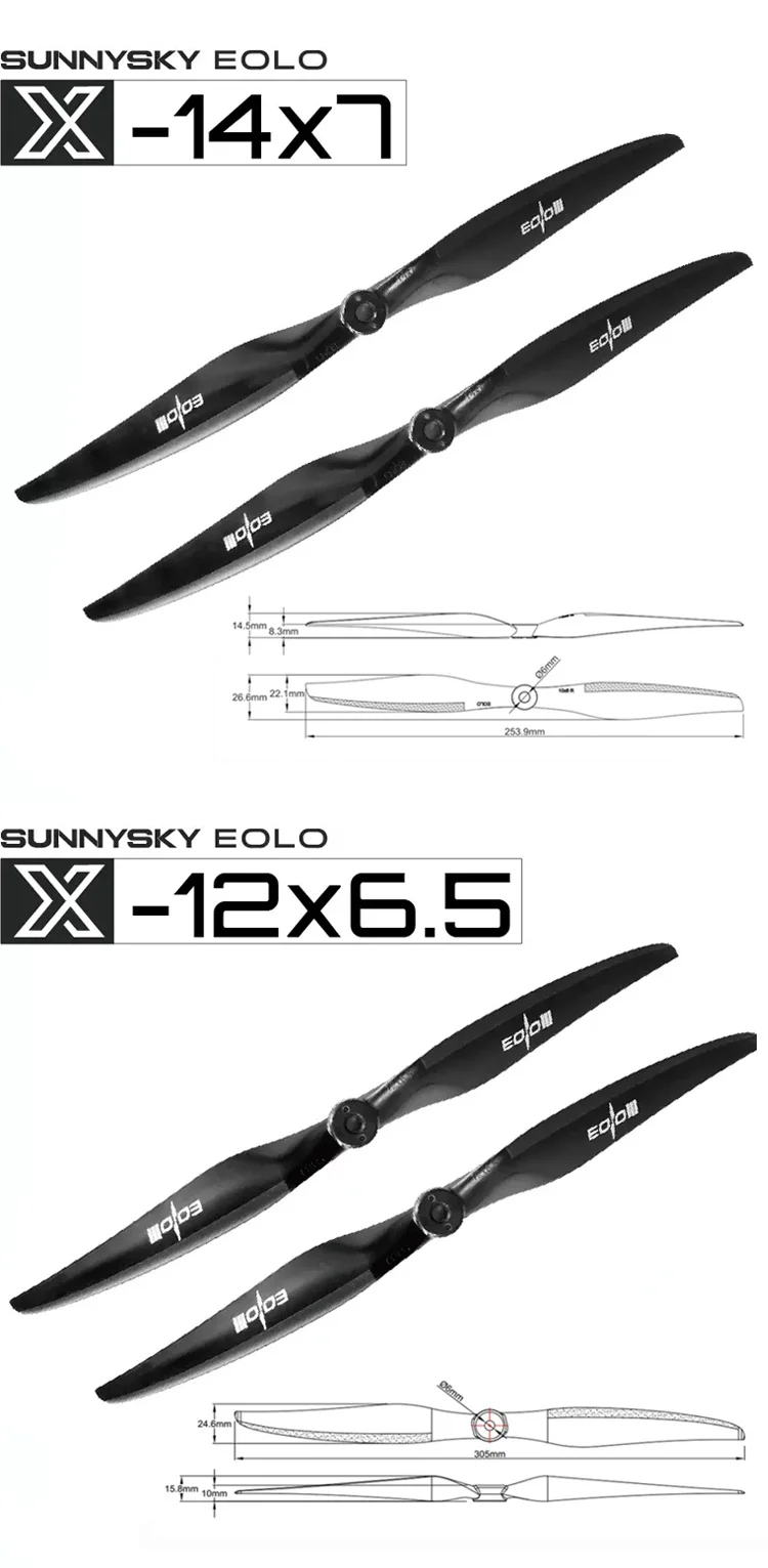 Langyu Eolo Hochleistungspropeller 10-16 Zoll Durchmesser Geeignet für ferngesteuerte Flugzeuge mit festen Flügeln 1 Stück pro Packung – Detail 11