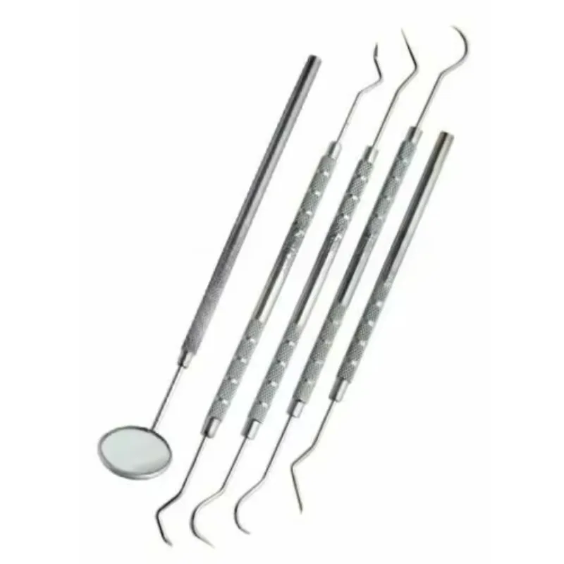 

5Pcs Dental Tools Kit with Mirror Scaler Professional Teeth Cleaning Instruments Set Plaque Tartar Stain Removal Oral Hygiene
