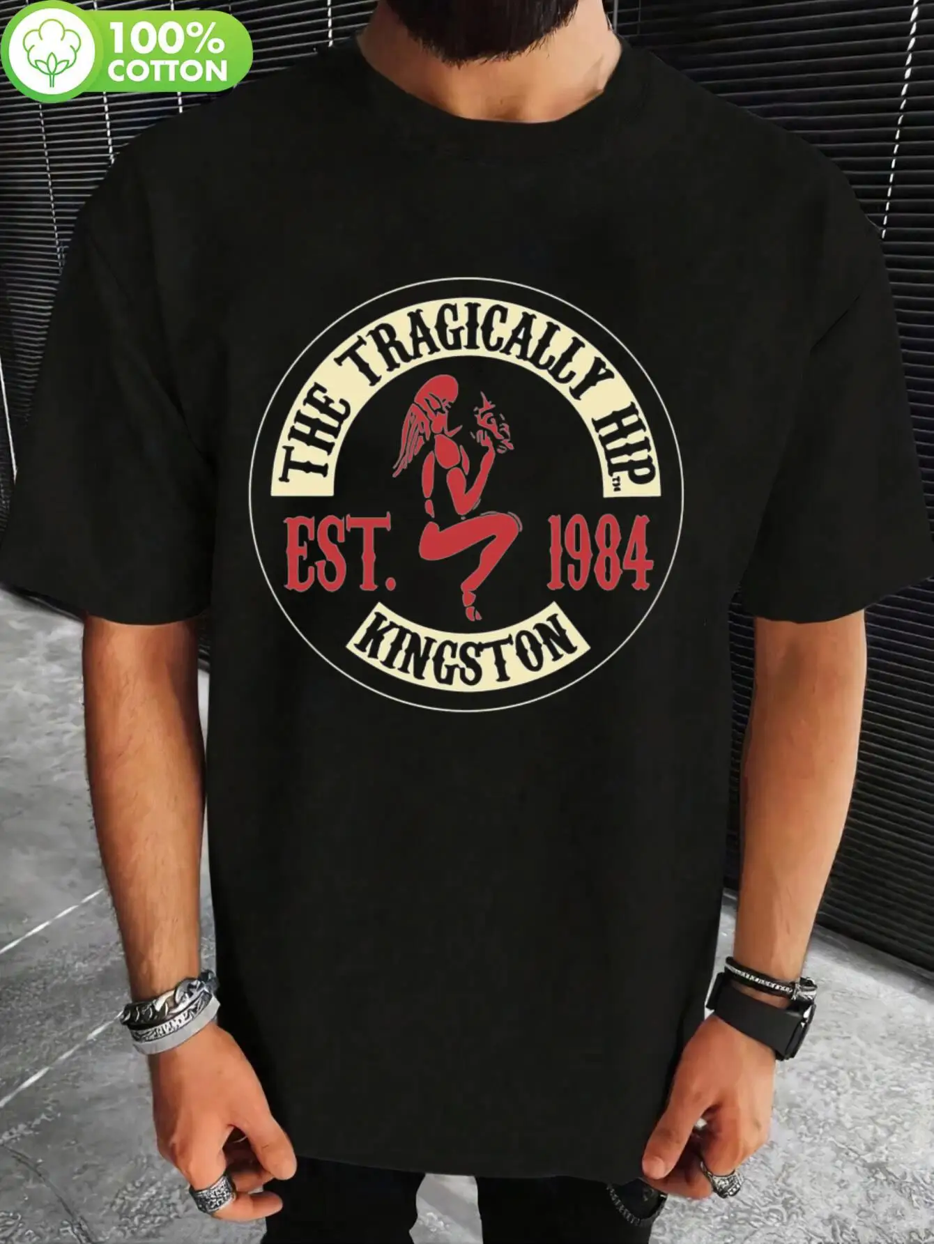Men's The Tragic Hip Retro T-shirt Hip Hop Style Logo Print (designed in 1984) - Music Festival Concert Area