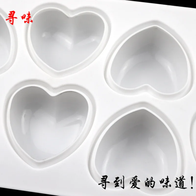 8 Pcs Love Heart Silicone Soap Mold Handmade Candle Making Kit Diy Chocolate Ice Soap Plaster Resin Cake Decoration Baking Tools