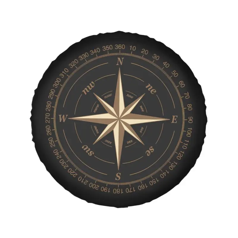 Custom Vintage Retro Compass Spare Tire Cover for Mitsubishi Pajero 4WD 4x4 RV Car Wheel Protectors 14\