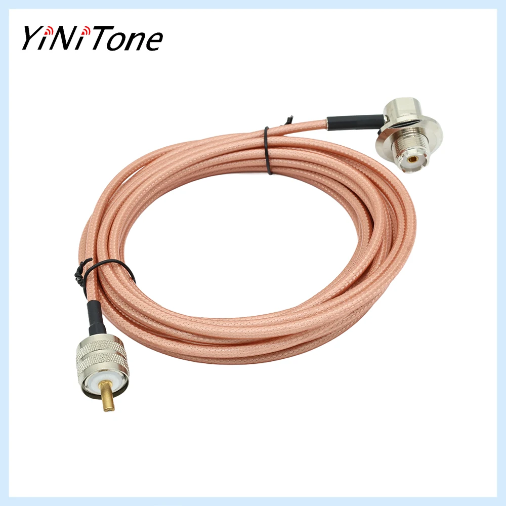 

RG142 Coax Extension Teflon feeder Cable 5m M male to UHF female Low Loss Adapter for Amateur CB Radio car Antenna bracket