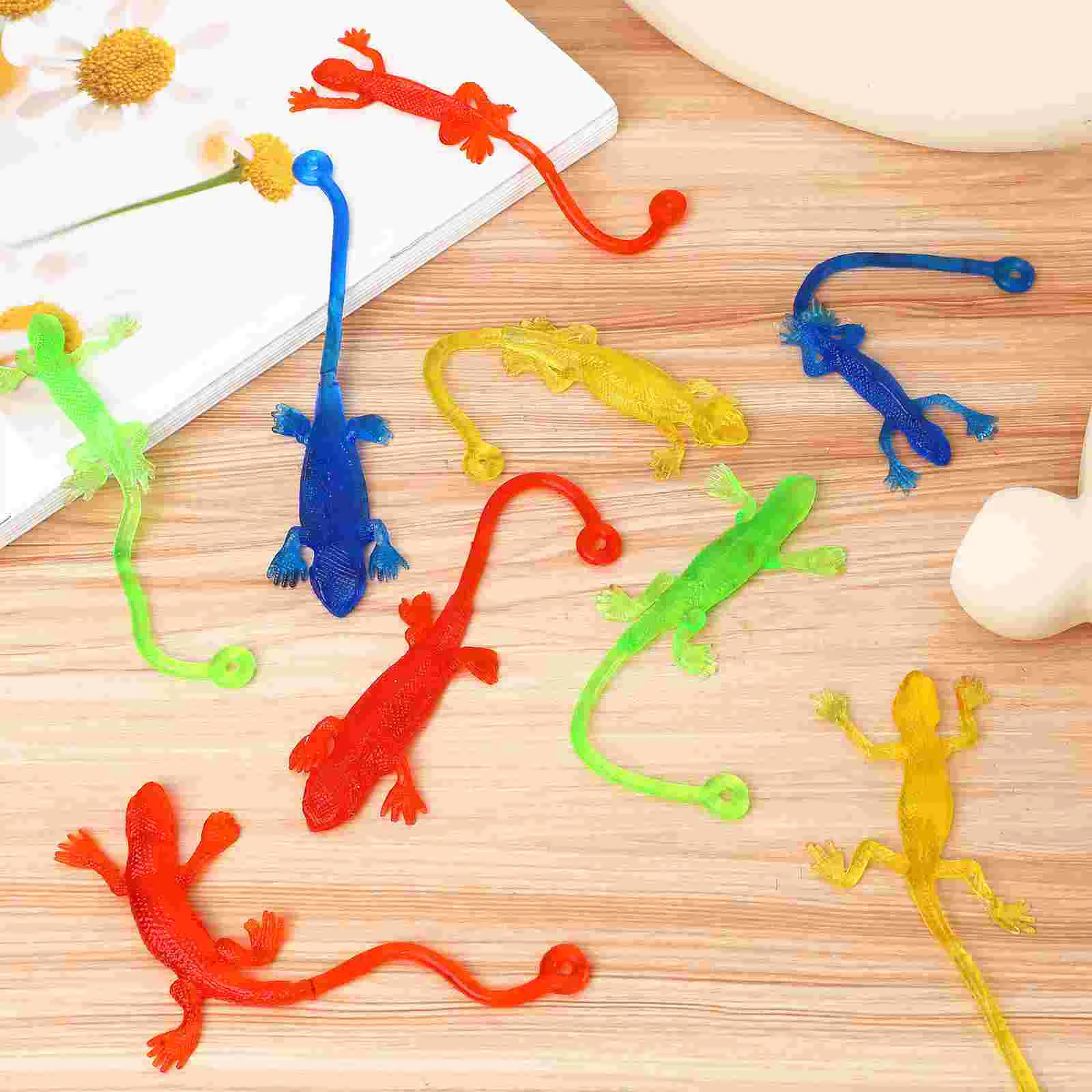 12 Pcs Elastic Toy Lizard Child Toys Sticky Hands Party Favors Pressure Relief