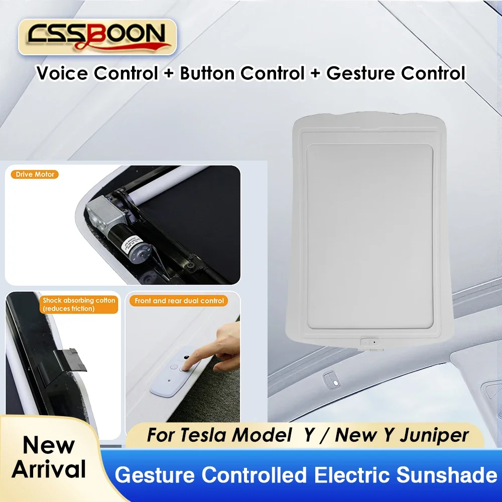 

CSSBOON Integrated Car Roof Shade for Tesla Model Y Juniper 2025 Retractable Sunroof Sun Visor Car Interior Accessories