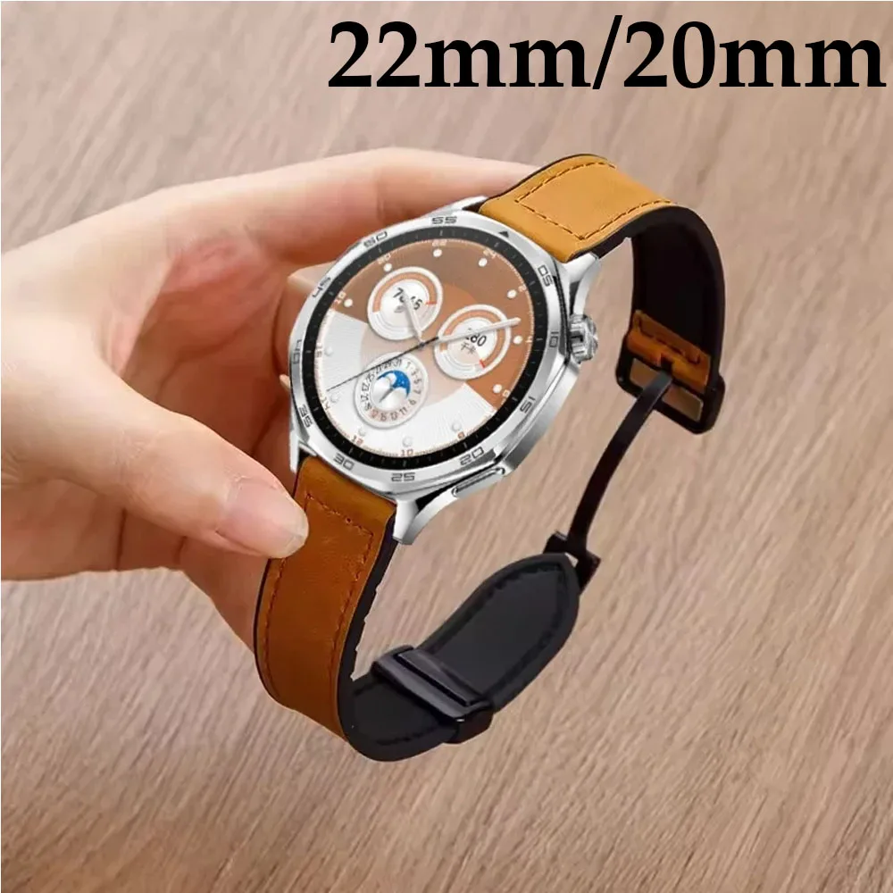 

Силиконовый + кожаный ремешок 22 мм 20 мм для Huawei Watch GT5 Pro GT5 46 мм, браслет с магнитной пряжкой для Huawei Watch GT5-4-3-2, браслет