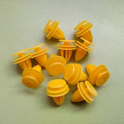 50Pcs 9mm Hole Plastic Rivet Auto Interior Door Card Trim Panel Retainers Clips Fasteners Yellow For Kia Hyundai Car Body