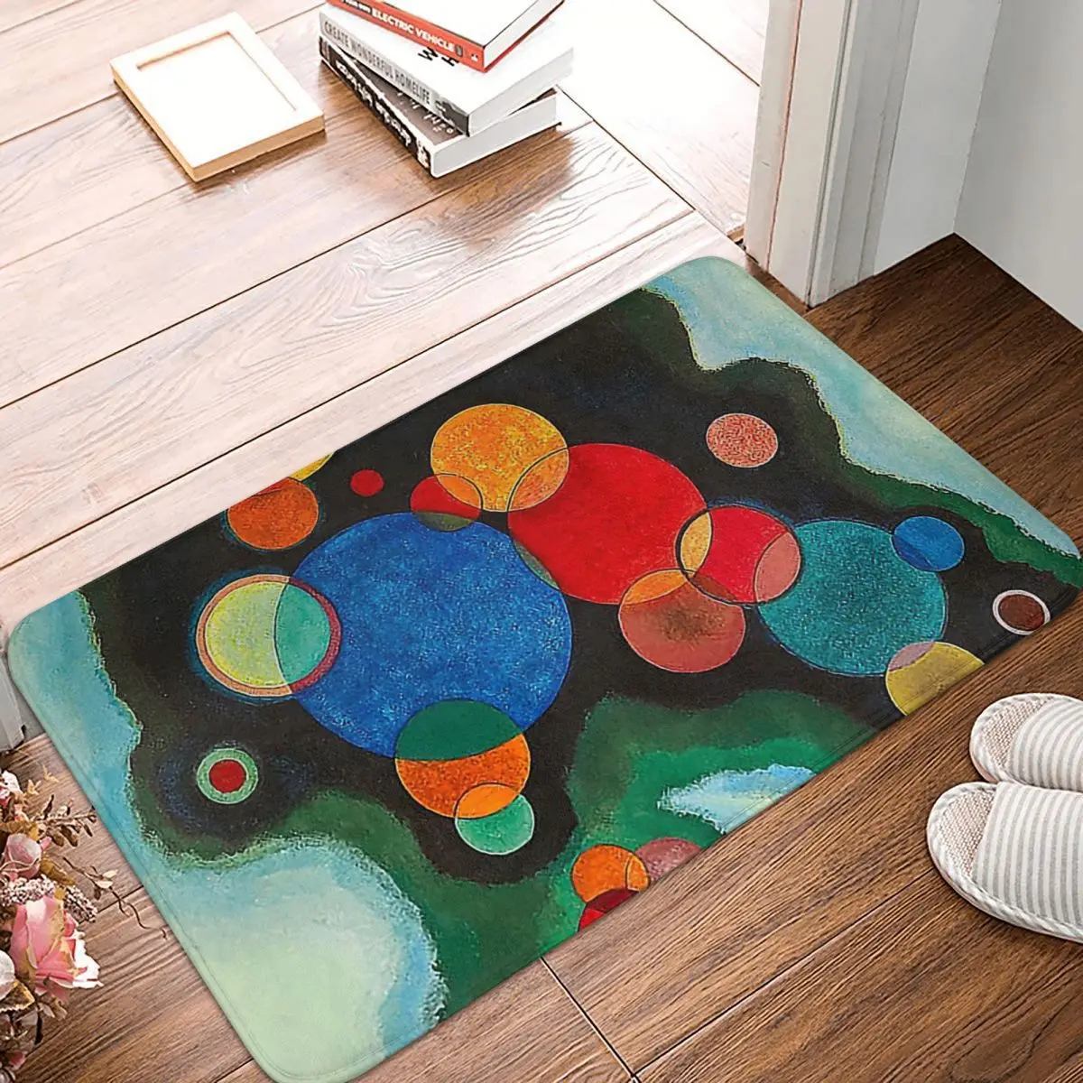 Russian Painter Non-slip Doormat Wassily Kandinsky Expressionism Living Room Kitchen Mat Prayer Carpet Flannel Pattern Decor