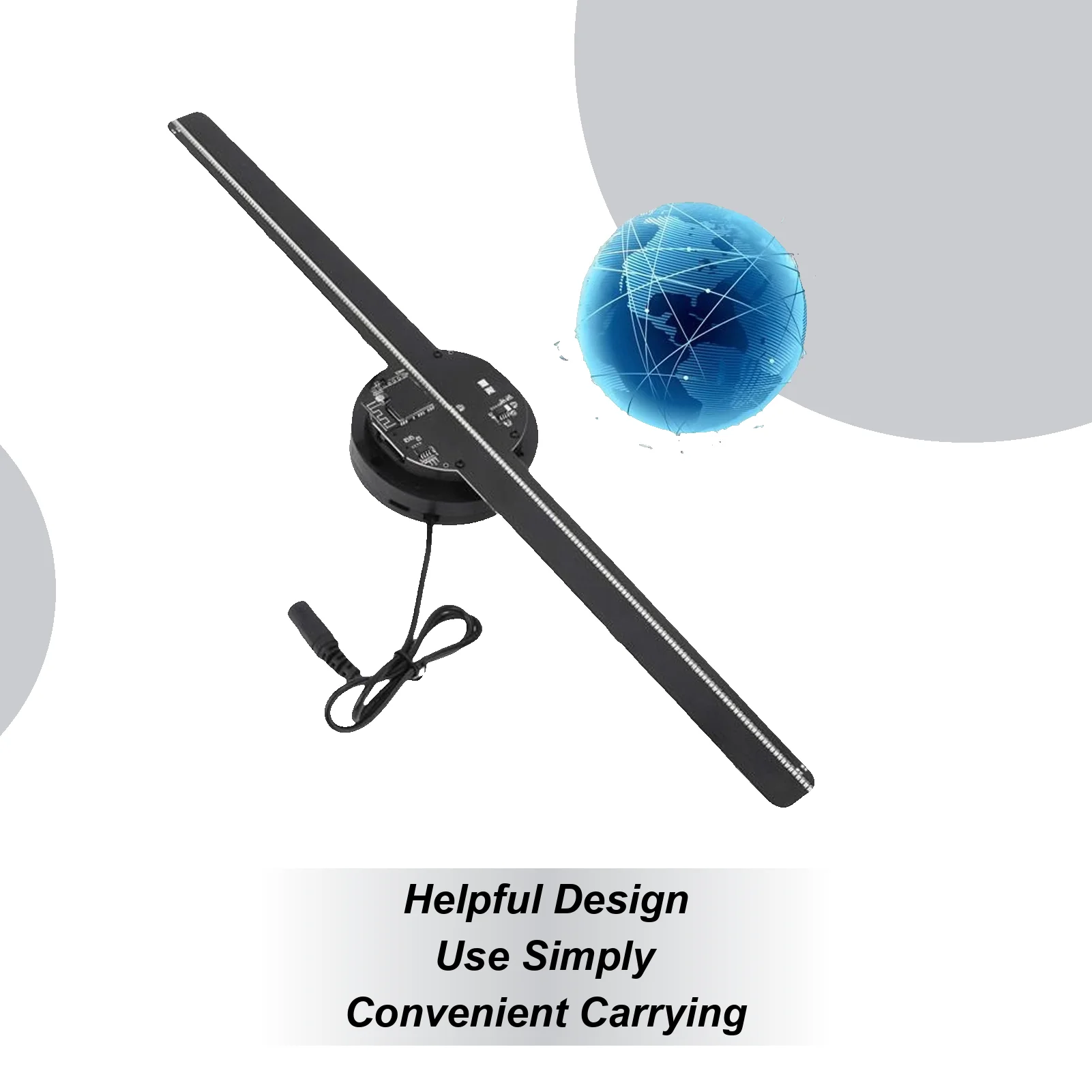 3D Hologram Fan 16.5-Inch Plug In Video Projector LED Hologram Fan with WIFI and App Control for Nightclub Stage Performance