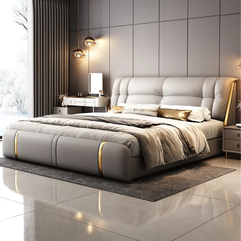 Cama Matrimonial de Diseño Doble, Grande, Suave, con Almacenamiento, Simple, de Lujo, Moderna, para Boda, Base para Cama Matrimonial, Accesorios para el Hogar