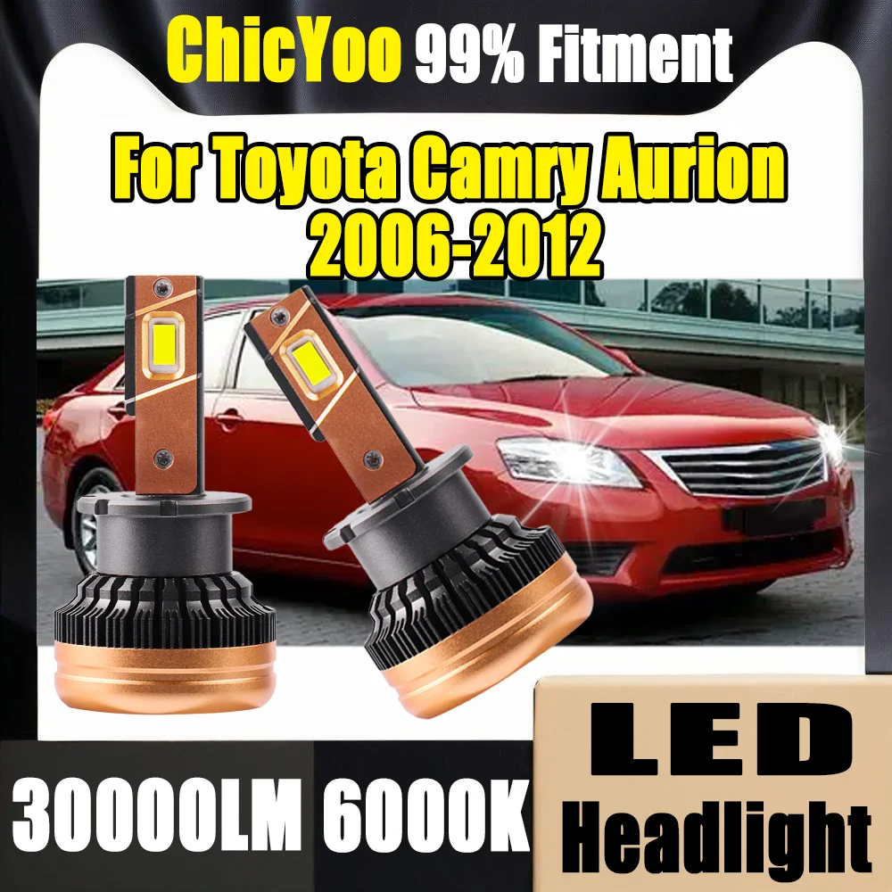 

2PCS 120W 30000LM LED Headlights HID Bulbs Two-sided CSP Chips 6000K Plug&Play Xenon Lamps 12V For Toyota Camry Aurion 2006-2012