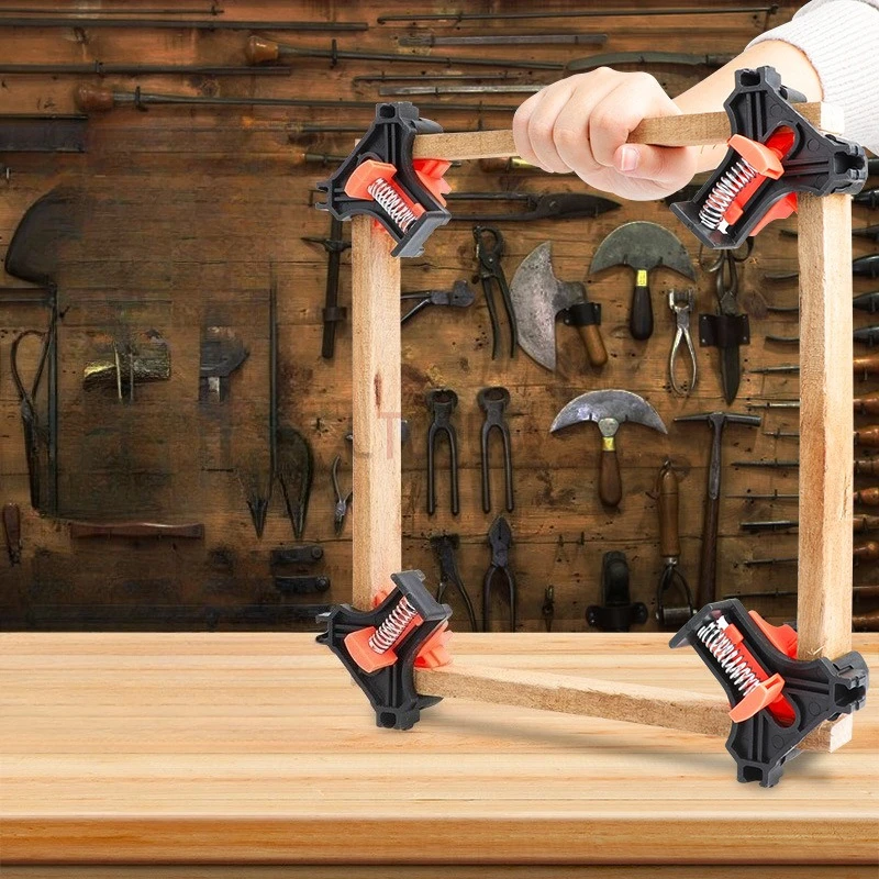 90 Degree Woodworking Right Angle Clamp Durable Adjustable Opening Fixing Clip Thickened ABS Plastic Auxiliary Assembly Tools