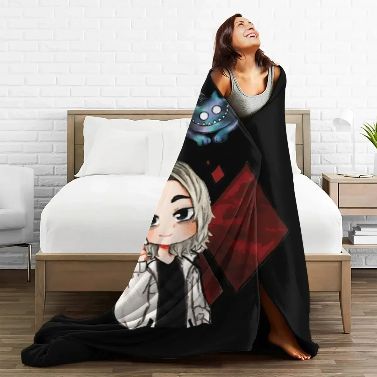 Cute Chishiya Anime Blanket Cover Alice In Borderland Flannel Throw Blankets Summer Air Conditioning Decor Soft Warm Bedsprea