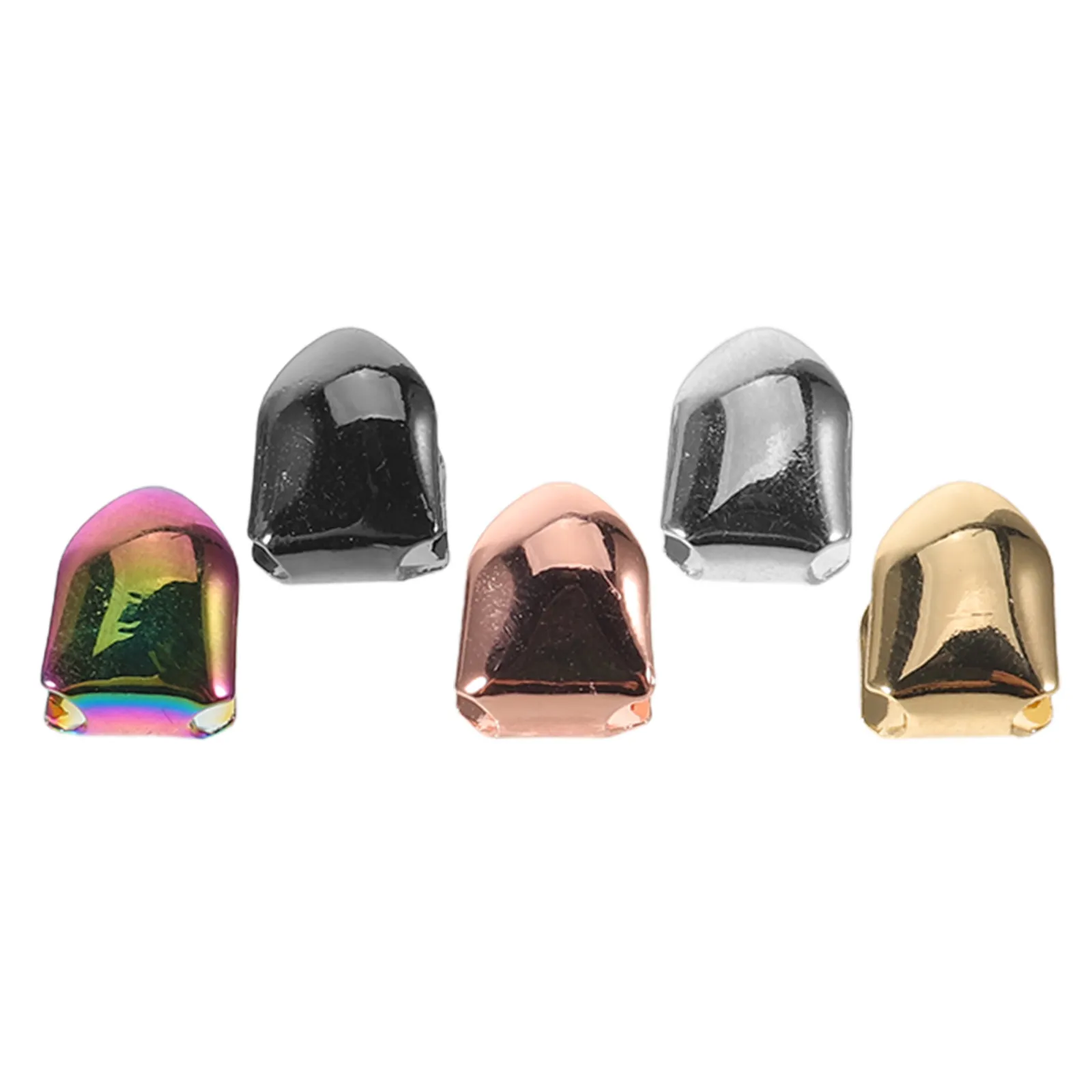 5Pcs Hip Hop Teeth Grill Caps Single Tooth Grill Multi Color Removable Fake Tooth Jewelry for Men Women Rapper Party