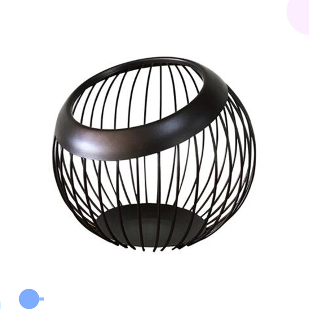 

Iron Fruit Storage Basket Creative Hollow-out Fruit Tray Snack Storage Container Desktop Fruit Drain Rack (Coffee)