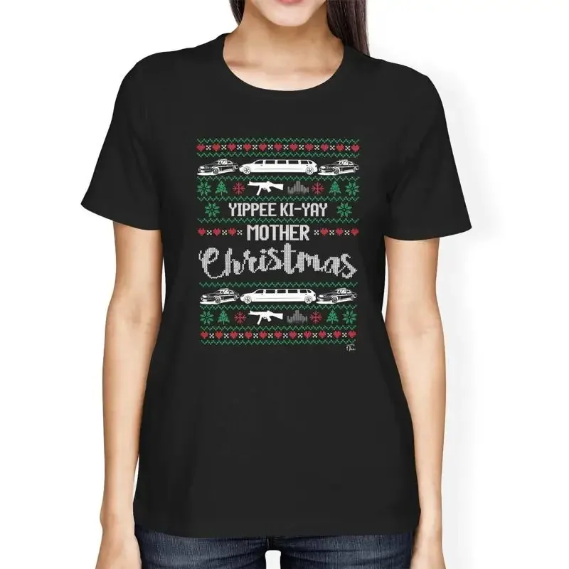 1T T Shirt Womens Loose Fit Yippee Ki Yay Mother Christmas