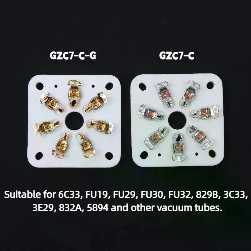 Panel Chassis Mount 7Pin Ceramic Vacuum Tube Socket For FU19 FU29 FU32 6C3 Vintage Tube Audio Amplifier DIY Accessories