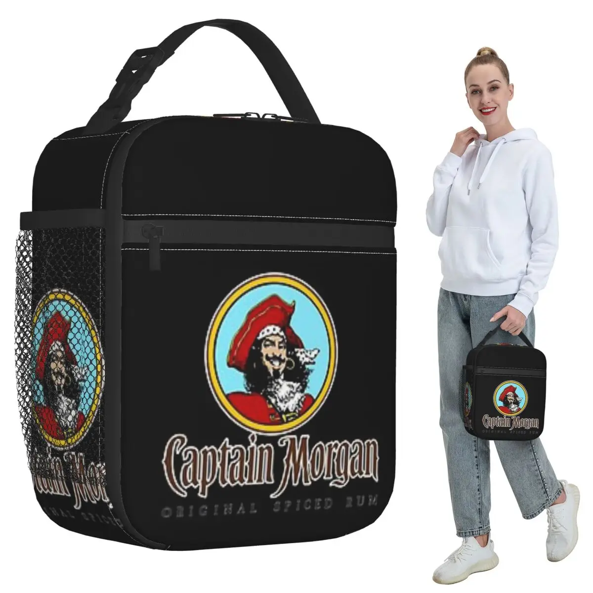 Captain Morgan Insulated Lunch Bag for Kids School Cooler Thermal Food Box Tote Leakproof Lunch Boxes Container