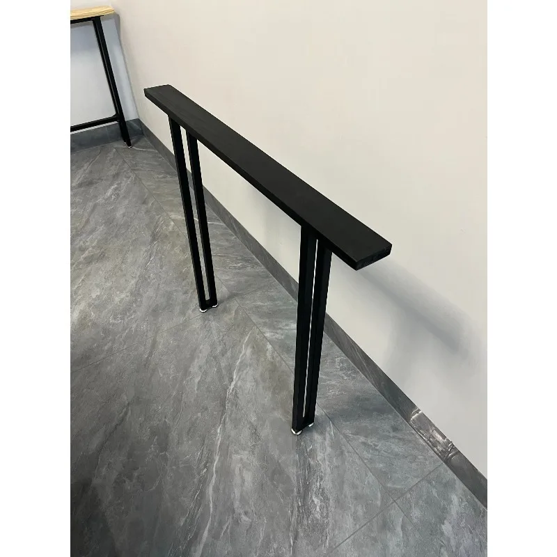 8cm Slim Solid Wood White Gap Storage Rack Freestanding Long Shelf for Sofa Back Bedside Living Room