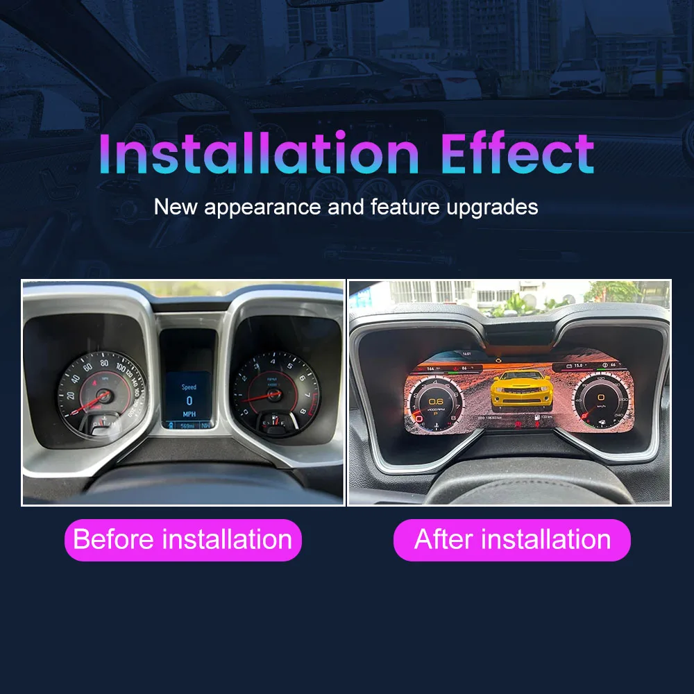 

12.3" LCD Digital Dashboard Cluster For CHEVROLET CAMARO 2010-2015 Speedometer Virtual Instrument Panel Cockpit Meter Upgrade