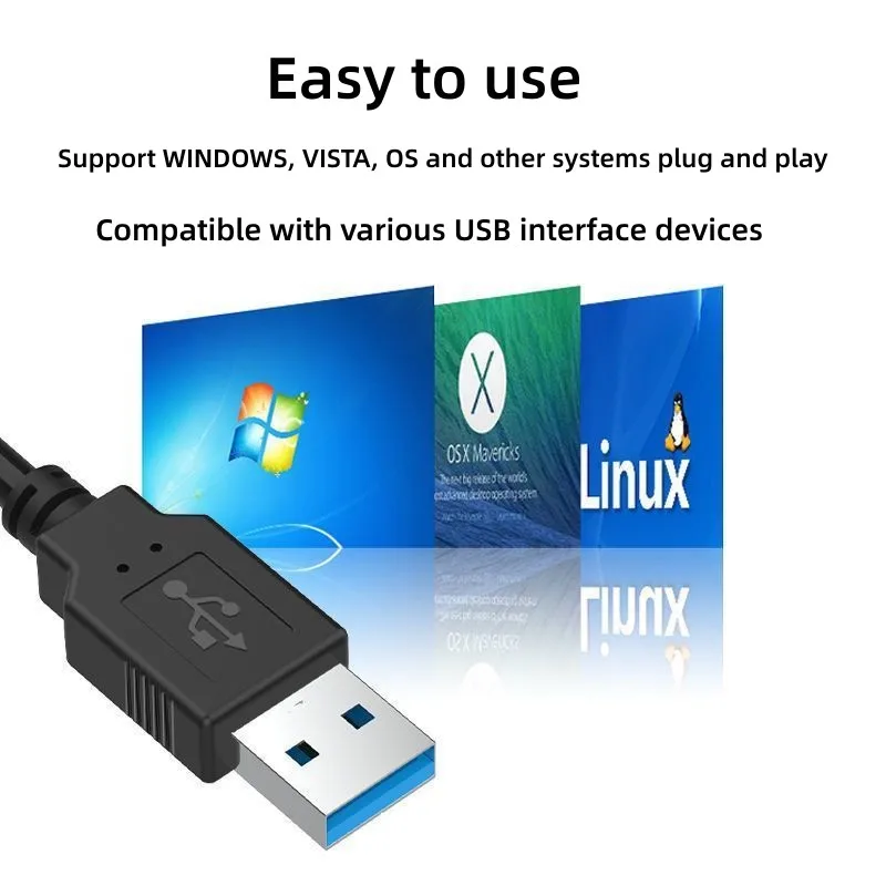 4 in 1 Multi USB 3.0 Hub USB Splitter Power Adapter All In One High Speed Expander for PC Laptop Windows Computer 30/120CM Cable