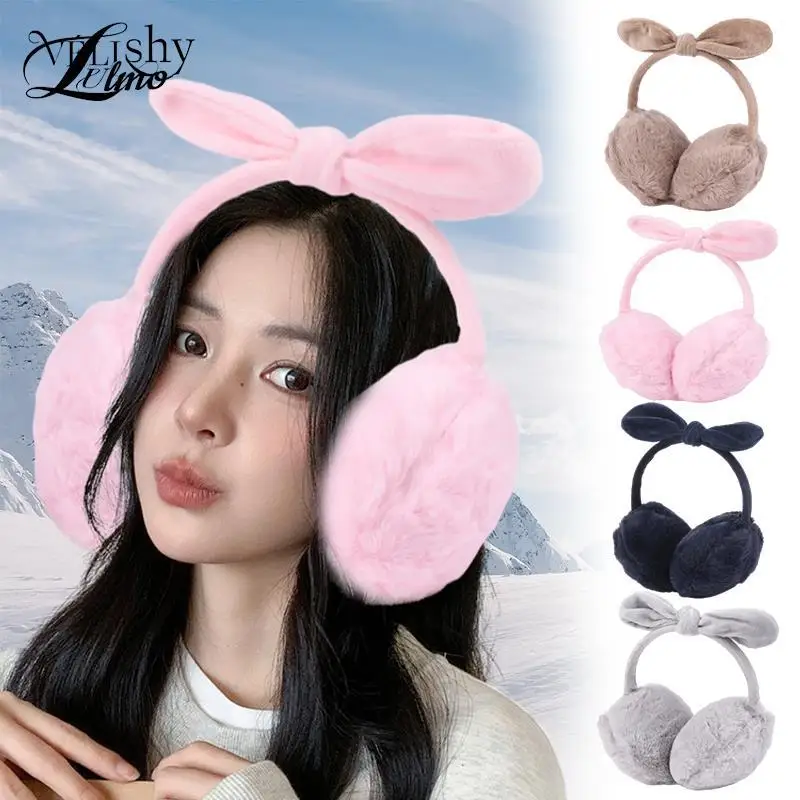 Earmuffs de pelúcia ajustáveis para homens e mulheres, regalos dobráveis, aquecedor de orelha, monocromático, moda, outono, inverno