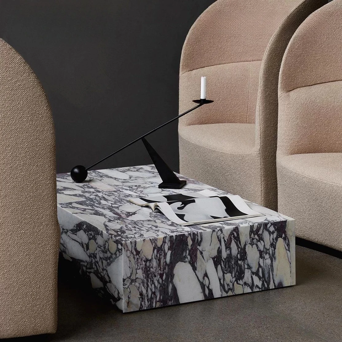 Marble coffee table natural pattern low table Bulgari stone