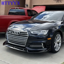 HTTYYX Gloss Black Car Front Bumper Splitter Lip Diffuser Body Kit Spoiler Guard For Audi A4 S4 B9 S-Line Quattro 2015-2019
