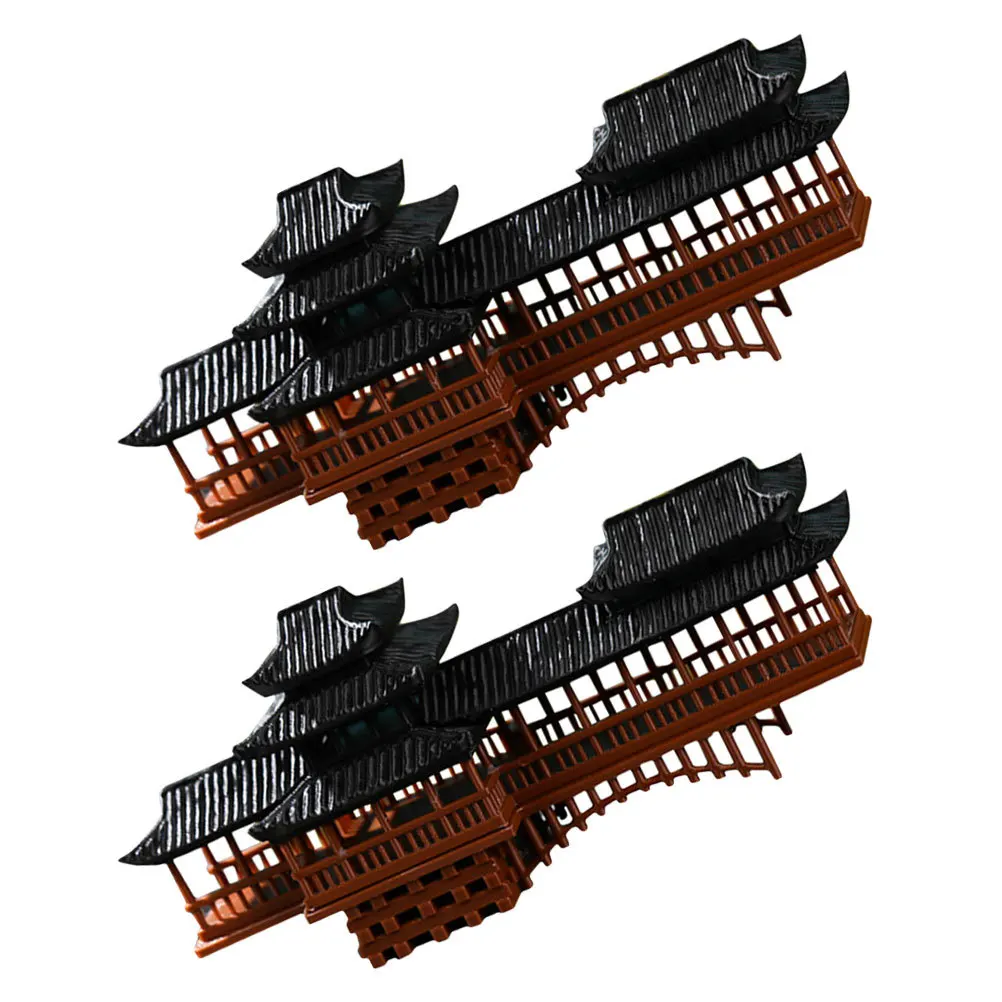 2 قطعة ديكور جسر مصغر زخرفة المناظر الطبيعية الجبلية وهمية لخزان الأسماك بونساي اناء للزهور حديقة في الهواء الطلق داخلي البلاستيك