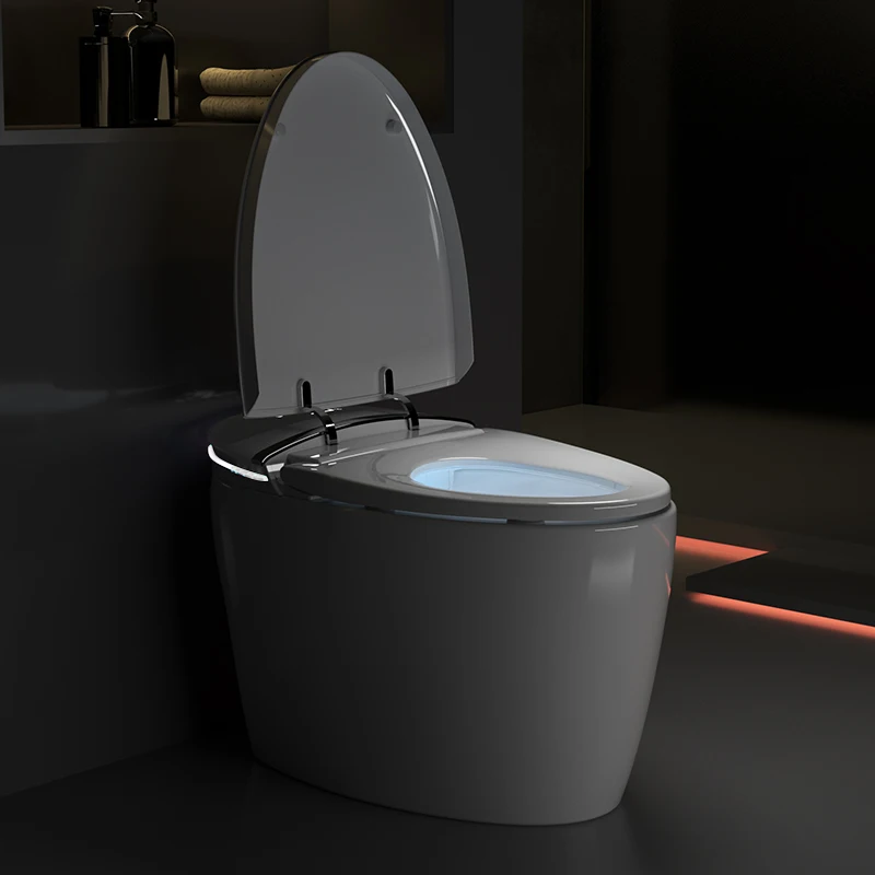 Ceramic Automatic Self Flushing S-trap Bathroom Smart Toilet Heated Seat Night Light Floor Mounted Intelligent Sanitary Toilet