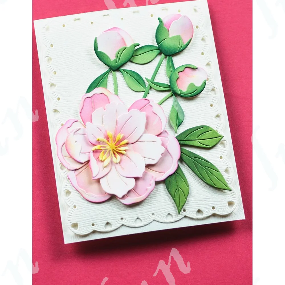Peony Bloom Die Metal Cutting Dies for Scrapbooking New 2025 Happy Easter Hearts Die Cuts for Card DIY Embossed Craft Supplies - Image 6