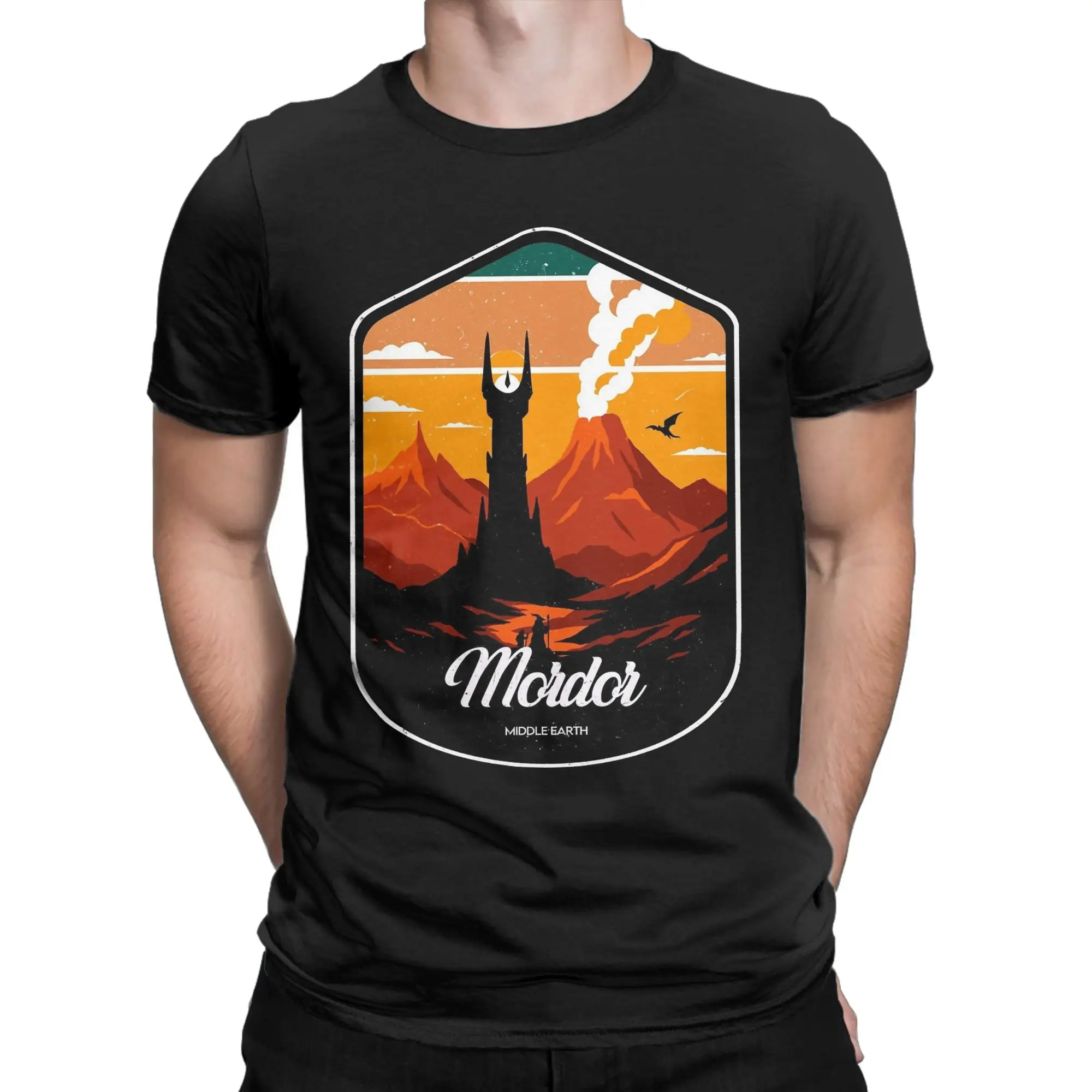 Leisure Vacation in Mordor L-Lords Of The R-Rings T-Shirts for Men Cotton T Shirts  Short Sleeve Tee Shirt Gift Idea Clothes