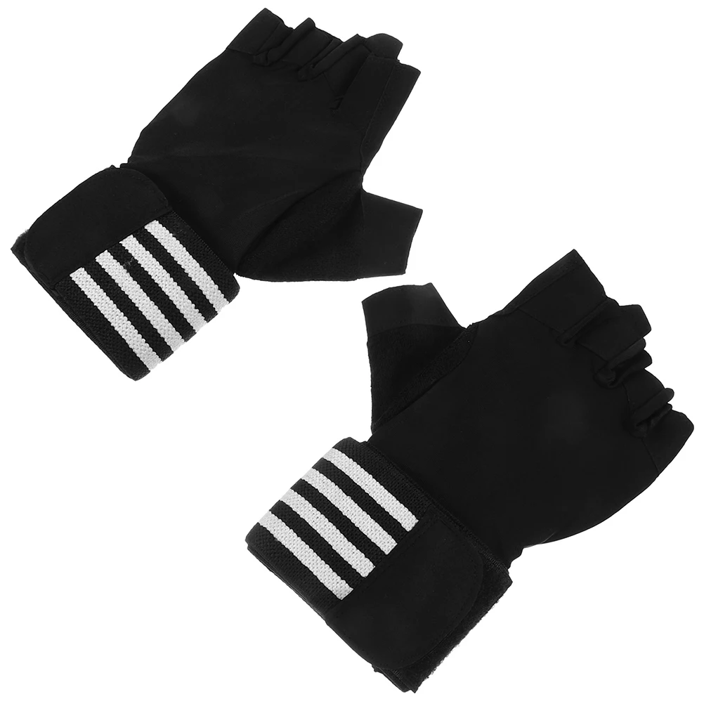 

AntiSlip SweatAbsorbing Sports Gloves BlackWhite M Size Gym Workout Weightlifting Fitness Training Hand Protection Gloves