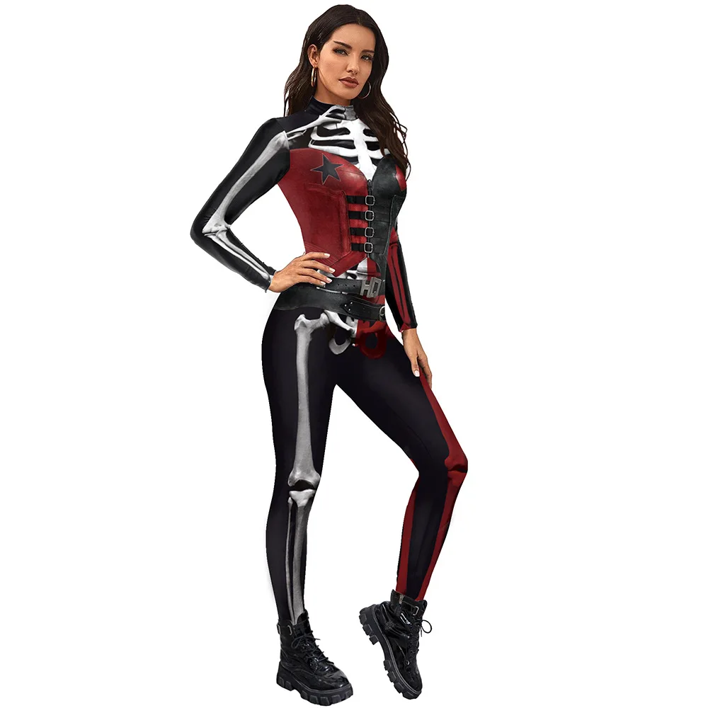 Disfraz de payaso de película de Anime Hallowen, traje a juego, mono con estampado Digital 3D, traje Zentai para fiesta, traje de escenario de Carnaval